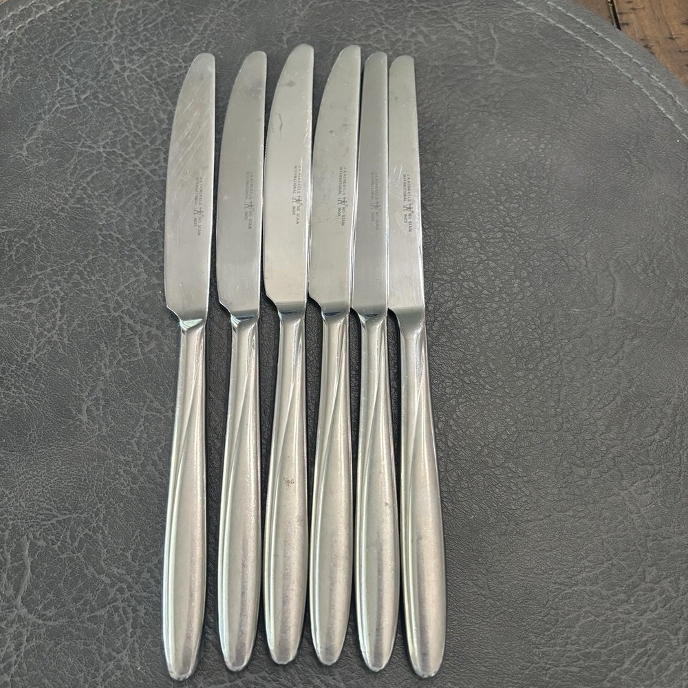 JA Henckels HEN76 Stainless 6 Dinner Knives 18/10 Frosted Accent Flatware